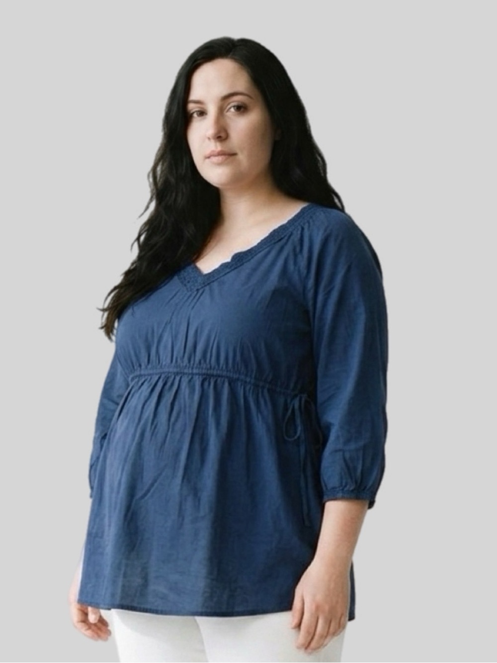 🔥Bundle Sale 🔥 Maternity Women's Navy V-Neck Empire Waist Top